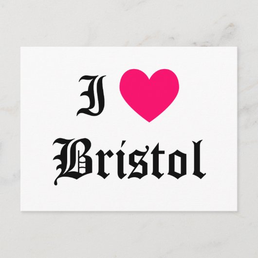 I Love Bristol Briefkaart (Voorkant)