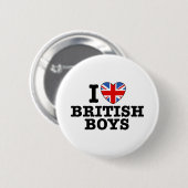 I Love British Boys Ronde Button 5,7 Cm (Voorkant /achterkant)