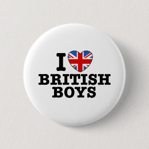 I Love British Boys Ronde Button 5,7 Cm