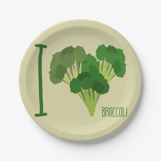 I Love Broccoli Papieren Bordje (Voorkant)