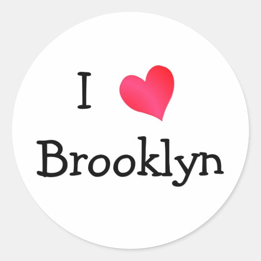 I Love Brooklyn Ronde Sticker (Voorkant)
