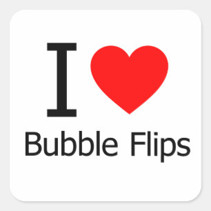 I Love Bubble Flips Vierkante Sticker