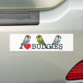 I Love Budgies Bumpersticker (Op auto)
