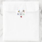 I Love Bugs Heart Sticker en forme de coeur (Sac)