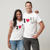 I Love Bull Terrier Black T-shirt (Unisex)