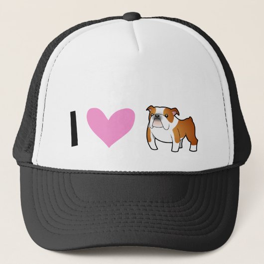 I Love Bulldogs Trucker Pet (Voorkant)