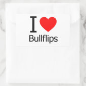 I Love Bullflips Rechthoekige Sticker (Tas)