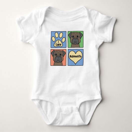 I Love Bullmastiffs Romper (Voorkant)