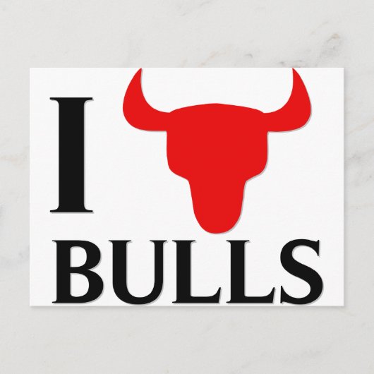 I Love Bulls Briefkaart (Voorkant)