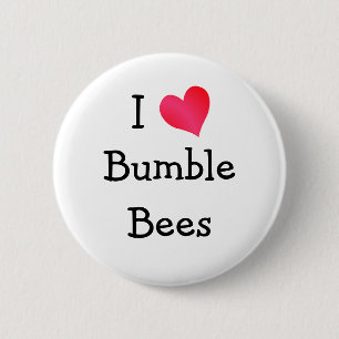 I Love Bumble bijen Ronde Button 5,7 Cm