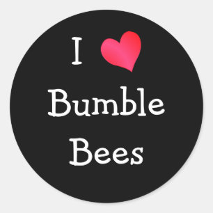 I Love Bumble bijen Ronde Sticker