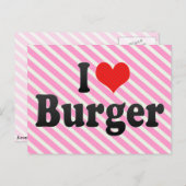 I Love Burger Briefkaart (Voorkant / Achterkant)