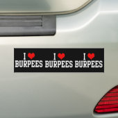 I Love Burpees, Fitness Bumpersticker (Op auto)