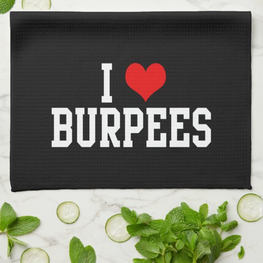 I Love Burpees, Fitness Theedoek (Gevouwen)