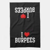 I Love Burpees, Fitness Theedoek (Verticaal)