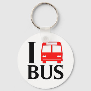I Love Bus Ik hou van de bus Bus Sleutelhanger