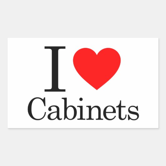 I Love Cabinets Rechthoekige Sticker (Voorkant)