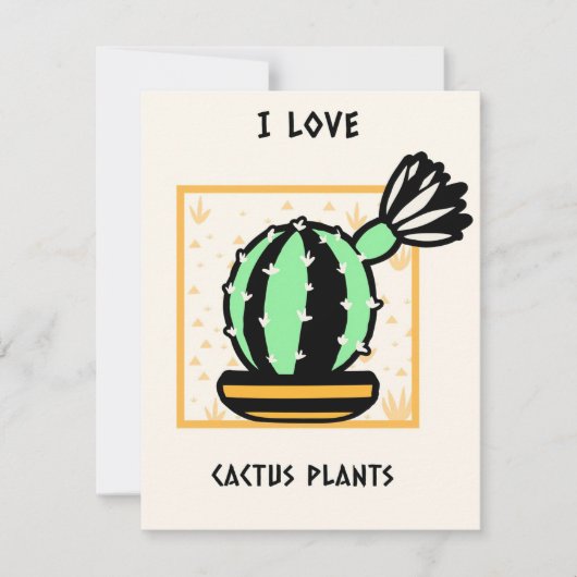 I Love Cactus Planten Bedankkaart (Voorkant)