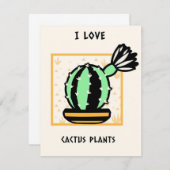I Love Cactus Planten Bedankkaart (Voorkant / Achterkant)