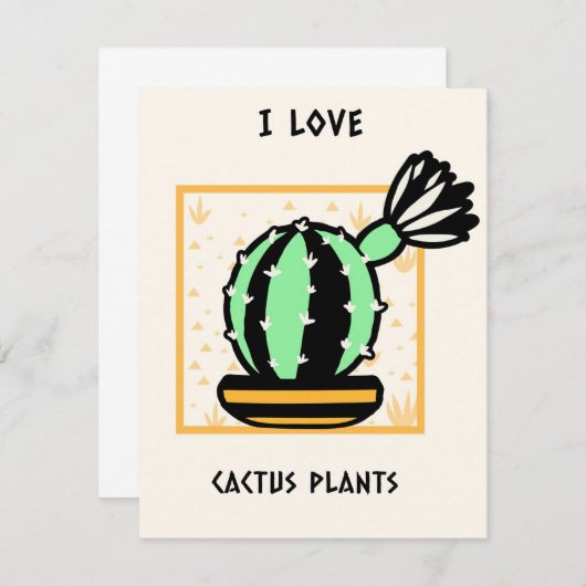 I Love Cactus Planten Bedankkaart (Voorkant / Achterkant)
