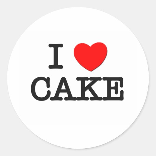 I Love CAKE ( eten ) Ronde Sticker (Voorkant)