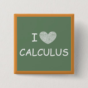 I Love Calculus Vierkante Button 5,1 Cm