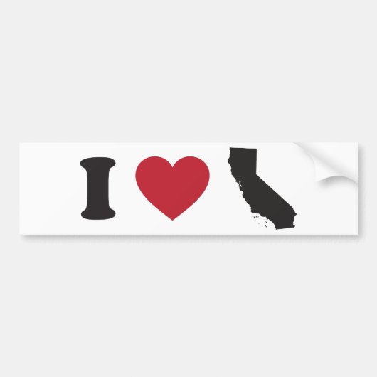I Love California Bumpersticker (Voorkant)