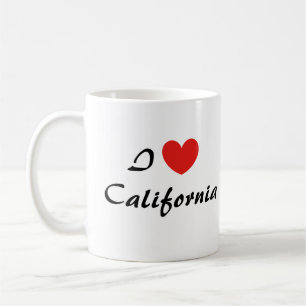 I Love California Heart Typography Coffee Mug