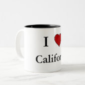 I Love California - Mug à deux tons (Devant gauche)