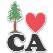 I Love California Sticker (Voorkant)