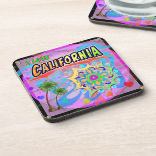 I LOVE California VRAI Dessous de verre de progrès