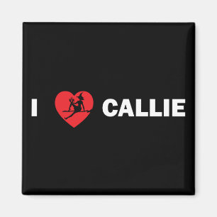 I Love Callie Square Magnet (Donker) Magneet