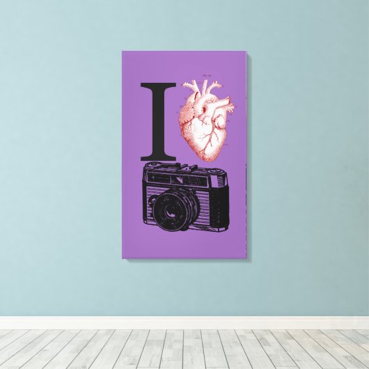 I Love Camera Photography Canvas Print (Insitu (Houten vloer))