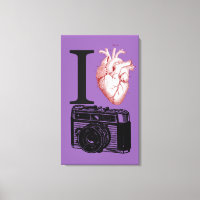 I Love Camera Photography Canvas Print