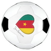 I Love Cameroun Drapeau Couleurs Coeur Soccer Ball (Tourné)