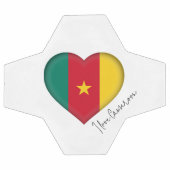 I Love Cameroun Drapeau Couleurs Coeur Soccer Ball (Plat)