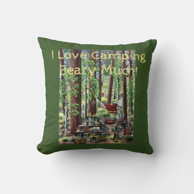 I Love camp Beary Beaucoup Coussin (Recto)