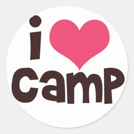 I Love Camp Ronde Sticker (Voorkant)