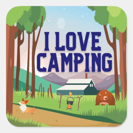I Love Camping Stickers (Devant)