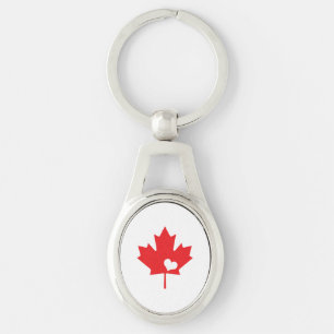 I Love Canada - Canadian Pride Maple Leaf Heart Sleutelhanger