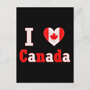 I Love Canada Maple Leaf Heart Briefkaart