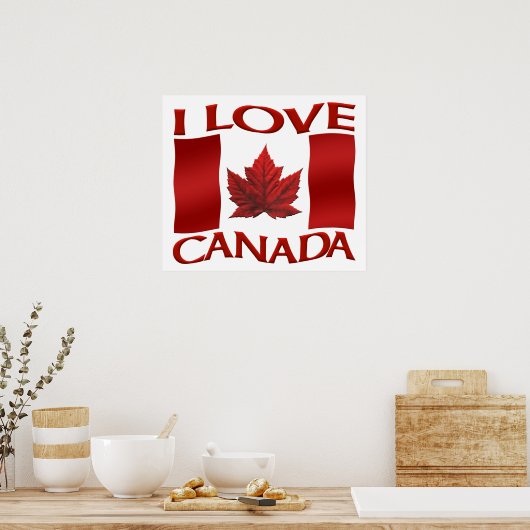 I Love Canada Poster Canada Souvenir Poster Print (Keuken)