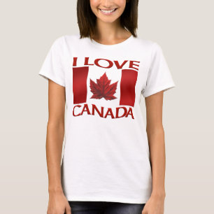 I Love Canada T-shirt Dames Shirt Vlag