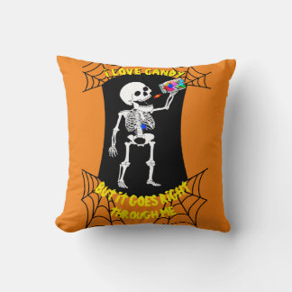 I Love Candy Skeleton Coussin