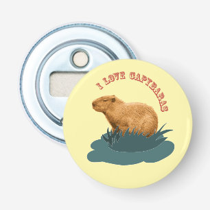 I Love Capybaras Button Flesopener