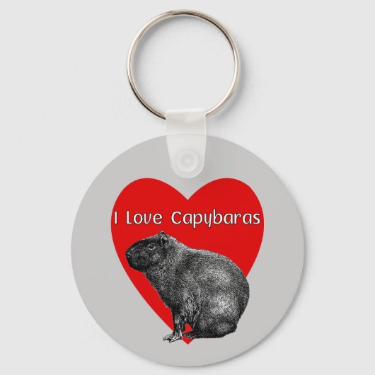 I Love Capybaras Sleutelhanger (Voorkant)