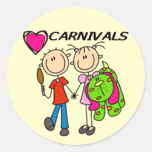I Love Carnavals T-shirts en geschenken Ronde Sticker
