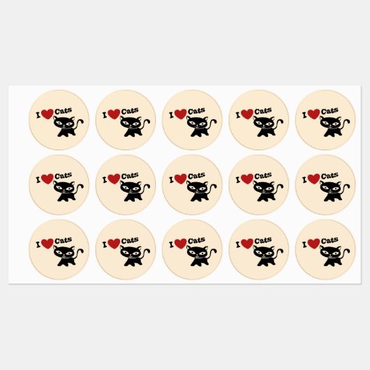 I Love Cat Labels (Vel)