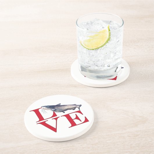 I Love Catfish Zandsteen Onderzetter (Zijkant)