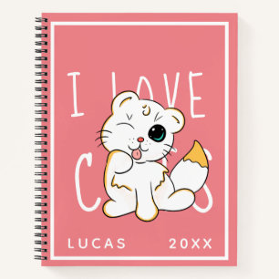 I Love Cats mignon Nom Modèle Carnet
